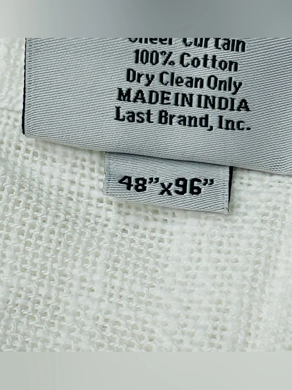 QUINCE Set Of 2 48x96 Cotton Sheer Curtains White 0711
